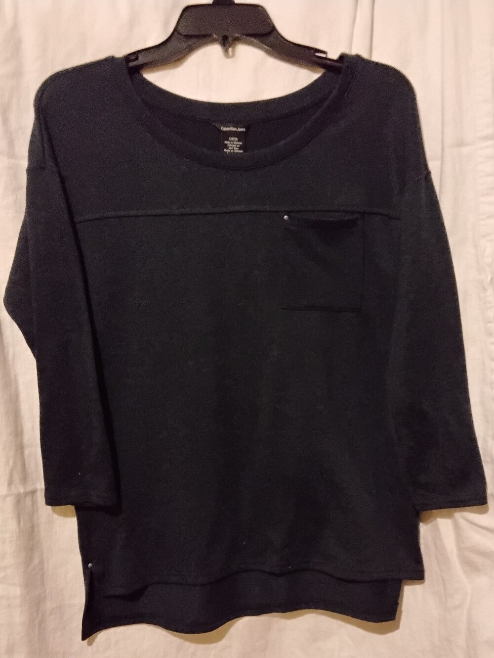 Calvin Klien Long Sleeve  3/4 Sleeve Pocket Top - Casual Comfort